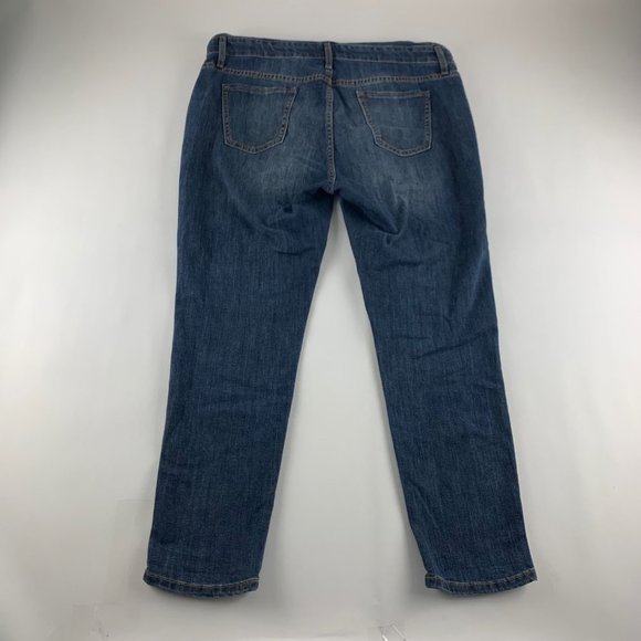 Gap Dark Wash Stretch Denim Slim Leg Overalls L - Picture 7 of 10